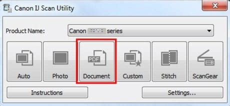 choose canon scanner from printer list windows